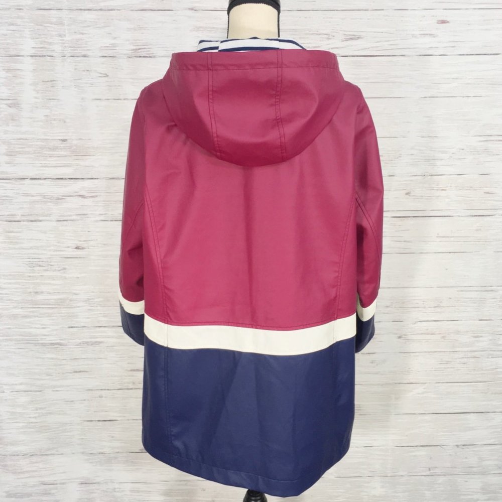 Talbots ~ Water Resistant Rain Full Zip Hooded Coat Jacket 1 Plus Petite - Picture 6 of 13